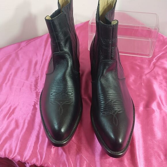 Durango Western Cowboy Chelsea Ankle Boots Mens 12 EE Black Leather - Picture 4 of 10